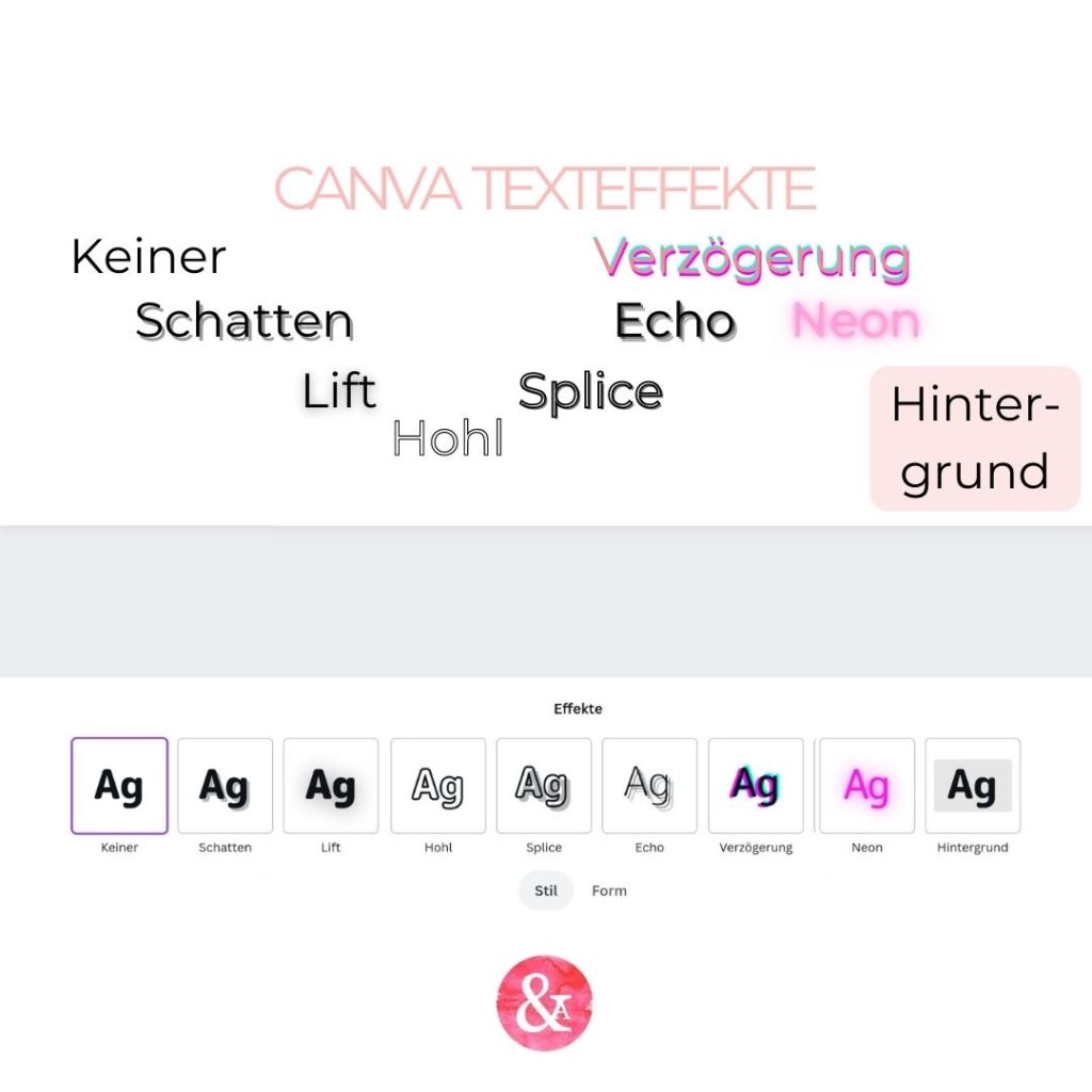 Texteffekte Canva